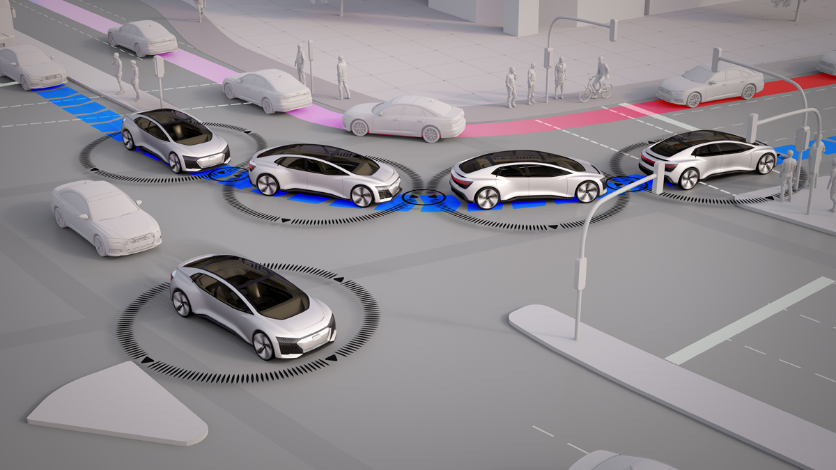 La duración de los desplazamientos se reduciría en un 33% si aumenta la flota de carros autónomos en las ciudades, según un estudio realizado por Audi. Foto: Audi Press
