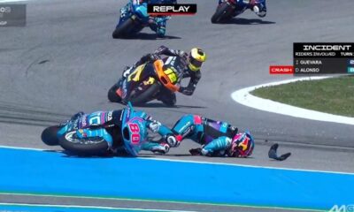 David Alonso sufrió accidente en Moto2 así finalizó la competencia