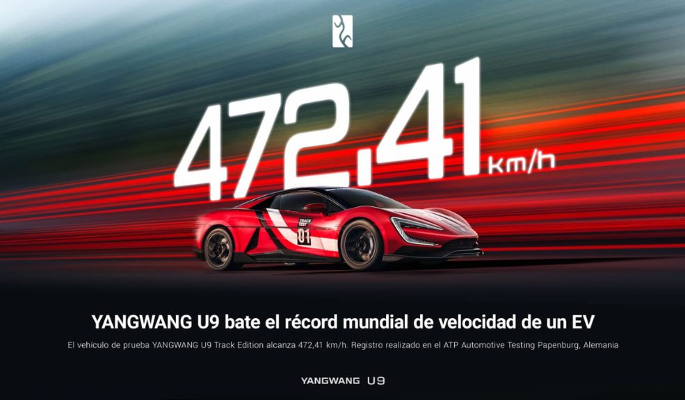 China acelera: Yangwang U9 logra 472 km/h y rompe récord eléctrico mundial