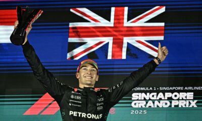 F1 Russell dominó en Singapur mientras Mclaren se enreda en su propia lucha por el campeonato