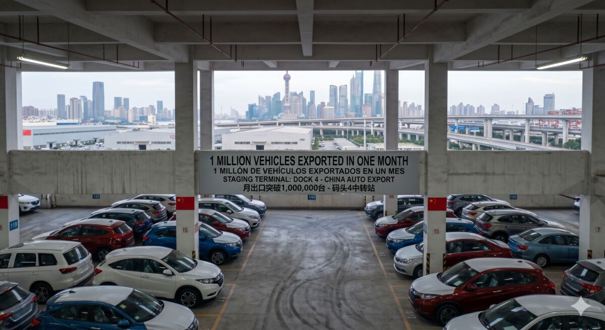 China exportó un millón de carros al mundo en sólo un mes